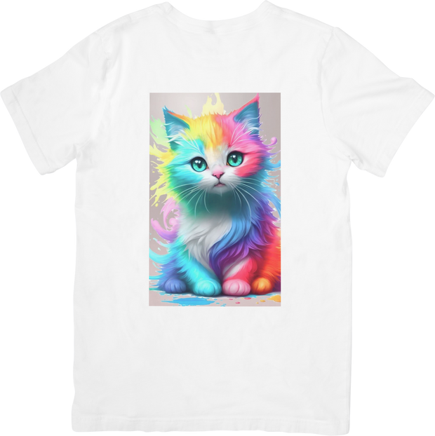 CAMISETA DAMA GATO COLORIDO