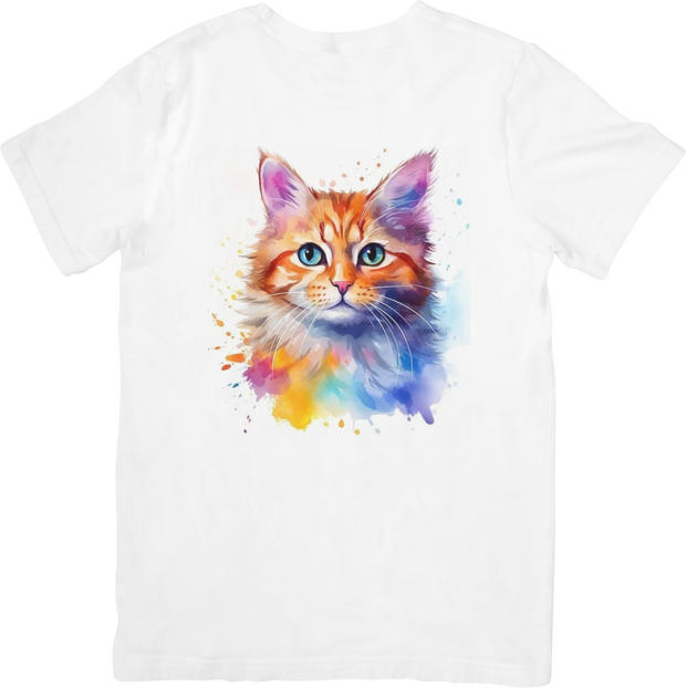 CAMISETA DAMA GATO WATERCOLOR