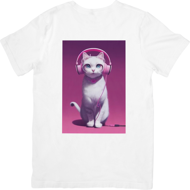 CAMISETA DAMA GATA ROSA