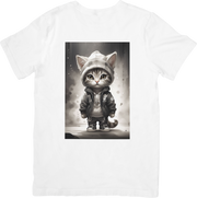 CAMISETA DAMA GATO HOODIE GRIS