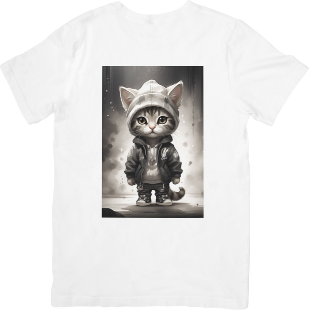 CAMISETA DAMA GATO HOODIE GRIS