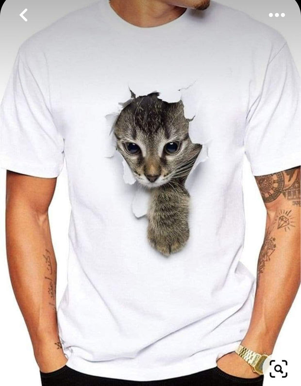 CAMISETA HOMBRE GATO ROTO