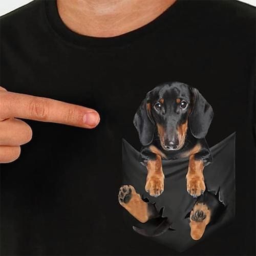 CAMISETA ESTAMPADO BOLSILLO INTERIOR DE DACHSHUND