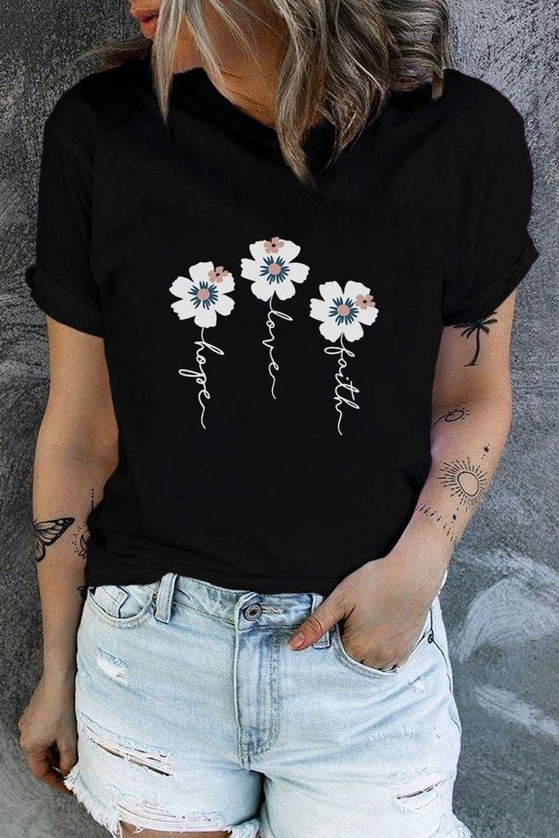 CAMISETA DAMA TRES FLORES