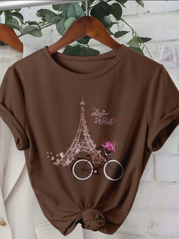 CAMISETA CAFE DAMA BICI-TORRE PARIS
