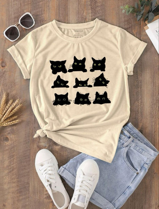 CAMISETA DAMA 9 GATOS