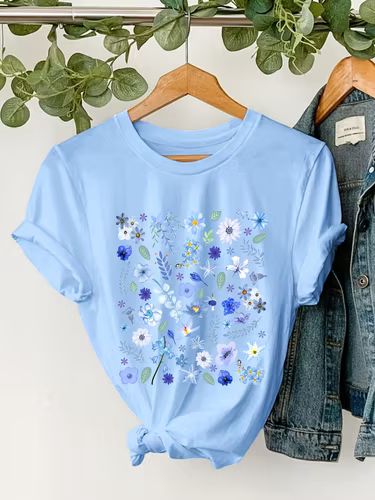 CAMISETA DAMA AZUL CLARO FLORES