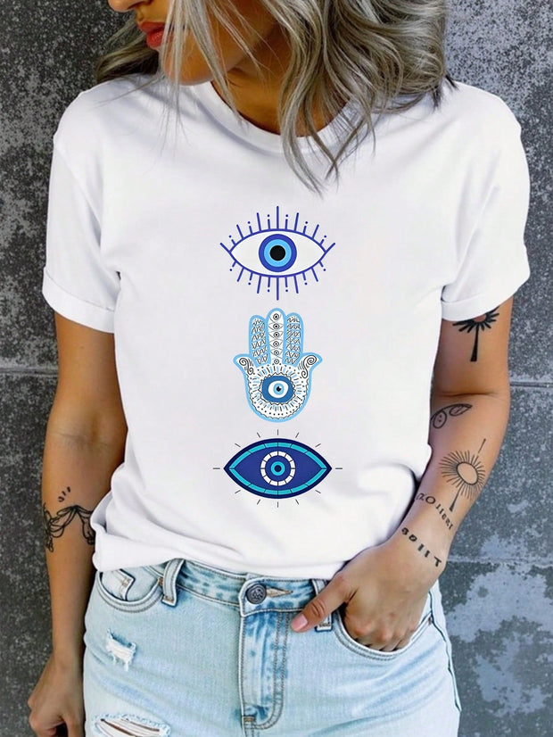 CAMISETA DAMA BLANCA OJO TURCO