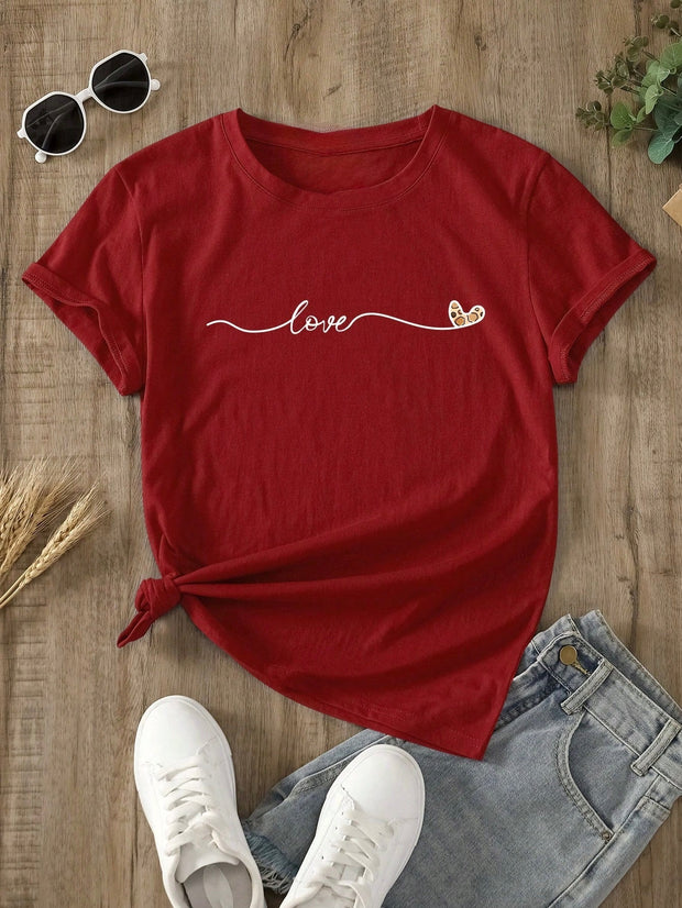 CAMISETA DAMA ROJA LOVE LINE