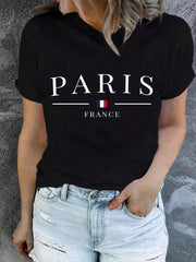 CAMISETA MUJER NEGRA PARIS