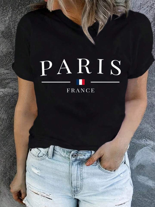 CAMISETA MUJER NEGRA PARIS