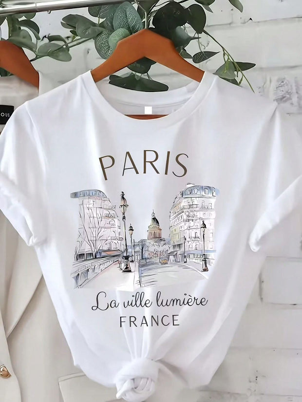 CAMSIETA BLANCA DAMA PARIS LA VILLE LUMIERE