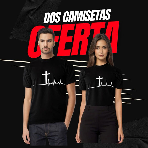 CAMISETA NEGRO CARDIO CRUZ HOMBRE-MUJER