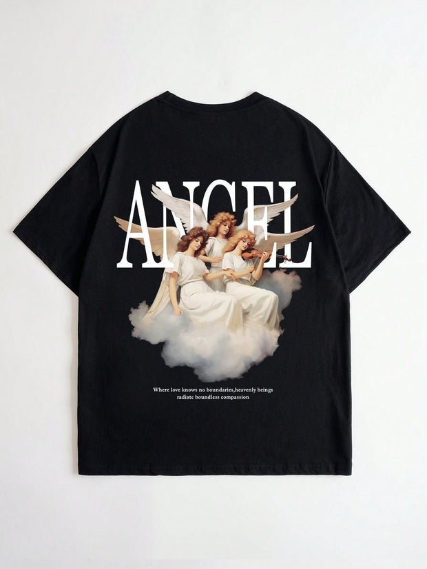 CAMISETA NEGRA OVERSIZE ANGEL