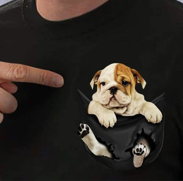 CAMISETA ESTAMPADO BOLSILLO INTERIOR DE BULLDOG