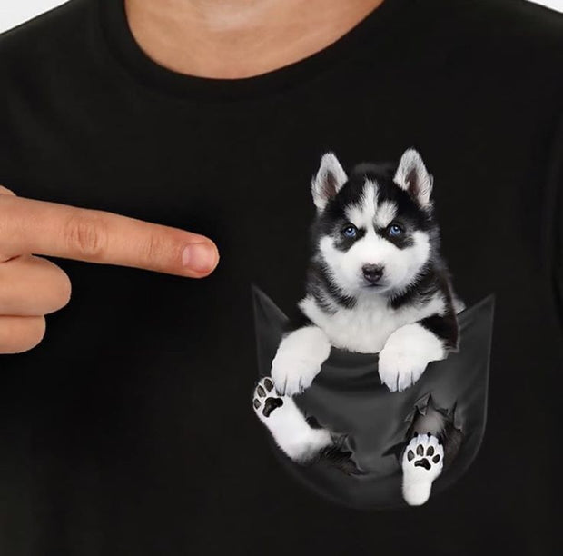 CAMISETA ESTAMPADO BOLSILLO INTERIOR DE HUSKY