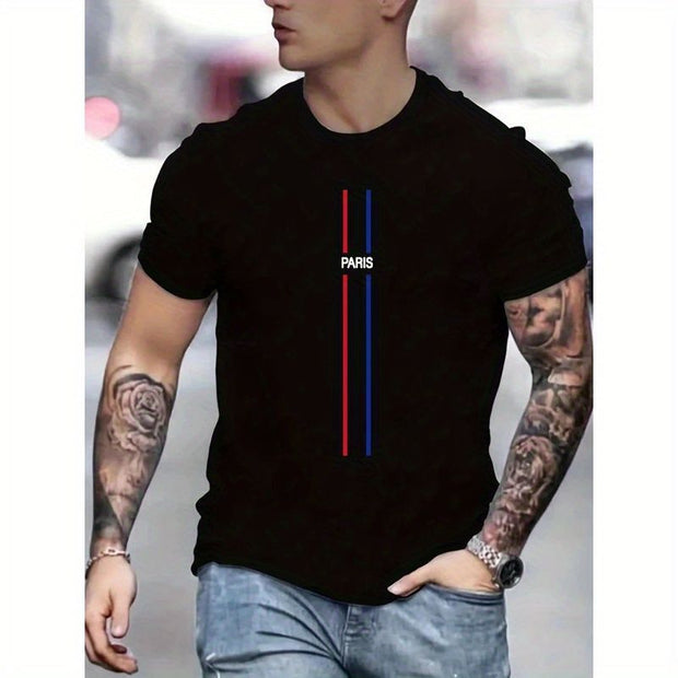 CAMISETA NEGRA PARIS DOBLE LINEA