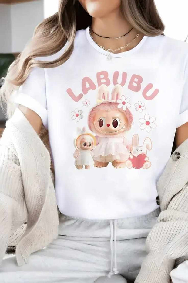 CAMISETA DAMA LABUBU FLORES