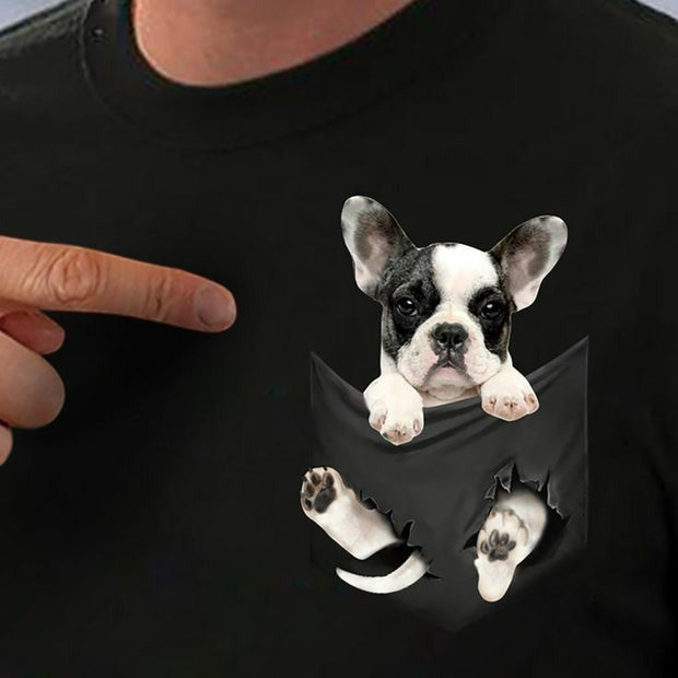 CAMISETA ESTAMPADO BOLSILLO INTERIOR DE BOSTON TERRIER