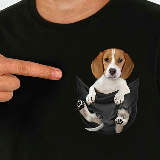 CAMISETA ESTAMPADO BOLSILLO INTERIOR DE BEAGLE