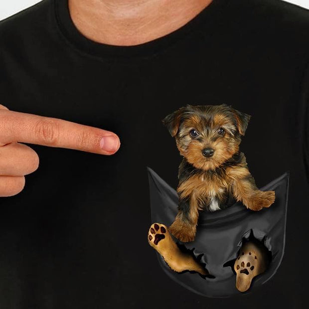 CAMISETA ESTAMPADO BOLSILLO INTERIOR DE YORKIE