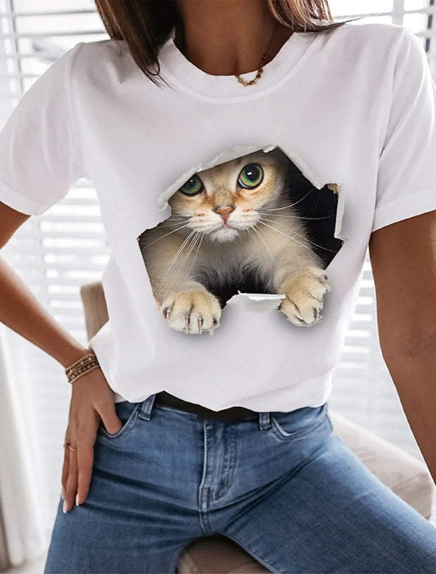 CAMISETA DAMA GATO ROTO 303